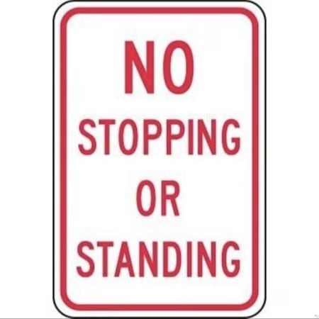 Accuform TRAFFIC SIGN NO STOPPING OR STANDING FRP204RA